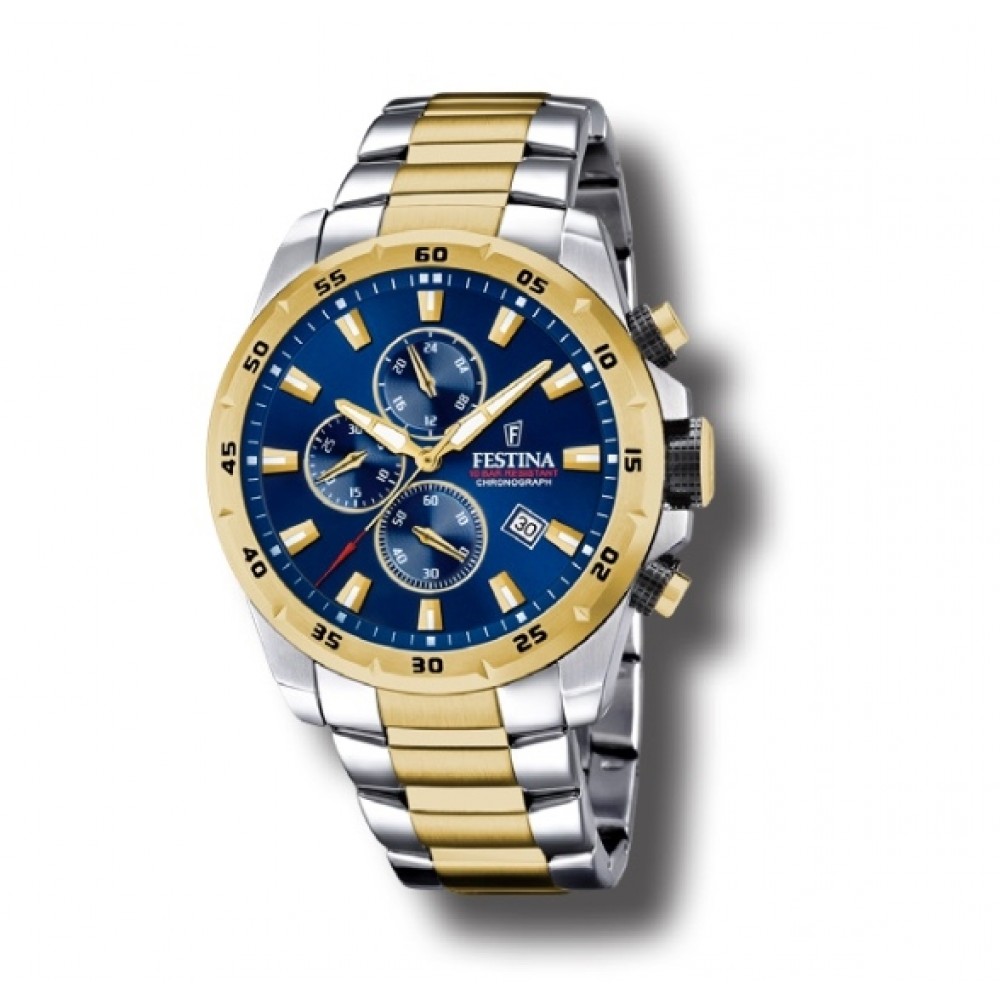 Festina Watches - Herreur med stopur og kraftig stållænke