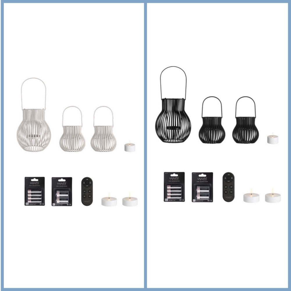 UYUNI Lighting - UPSIDE DOWN lanterner, udendørs, 2 stk. medium og 1 stk small