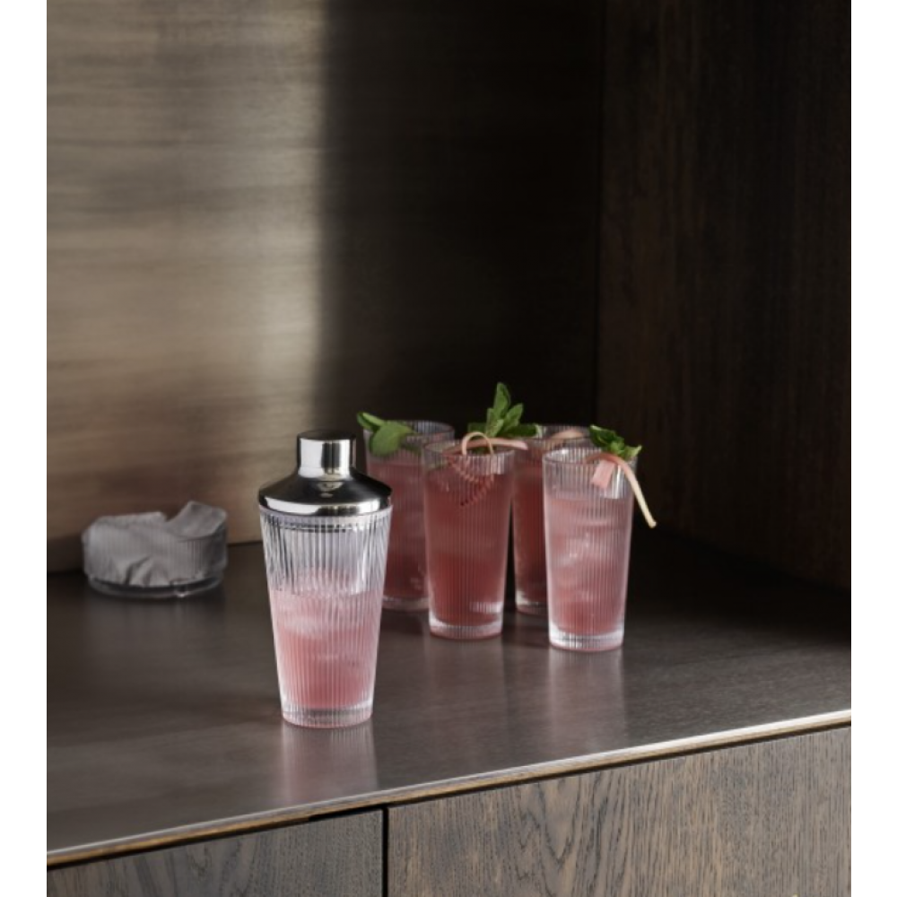 Stelton Pilastro cocktail shaker med Pilastro long drikkeglas